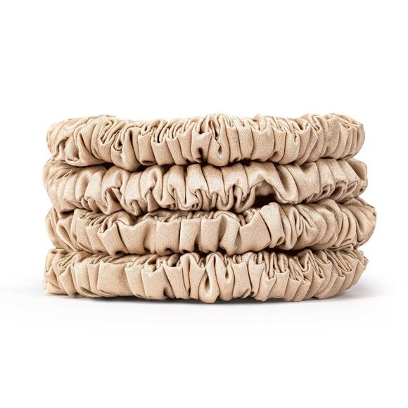 Silk Scrunchies Mulberry Silk Hair Accessories for All Hair Types Pack of 4
